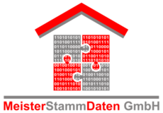 Eine Hand legt Puzzleteile unter ein Dach. Symbole für Daten, Energie und Wärme stehen bereit. Der Firmenname ist erkennbar.